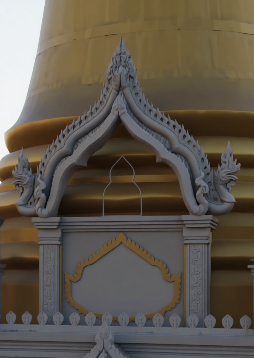 Thai Temple Gable Ornament Model free 3D printable STL