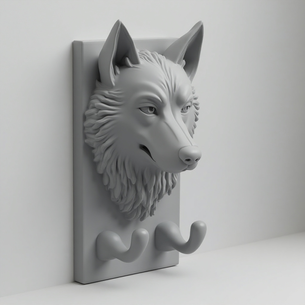 Husky Head Key Holder free 3D printable STL