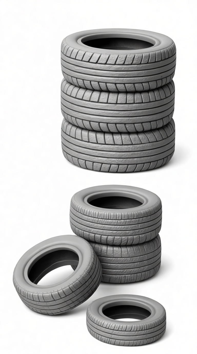 Car Tires Stack Model free 3D printable STL