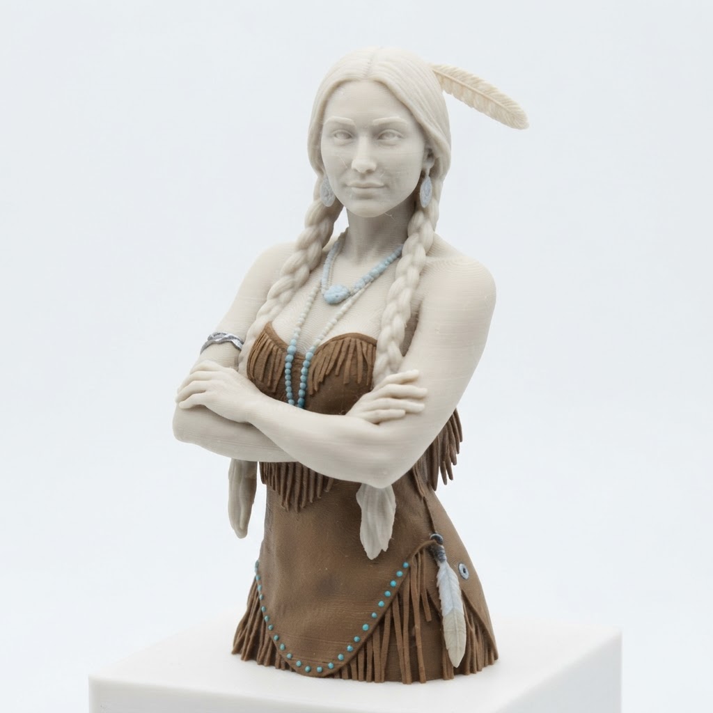 Native American Woman Bust free 3D printable STL