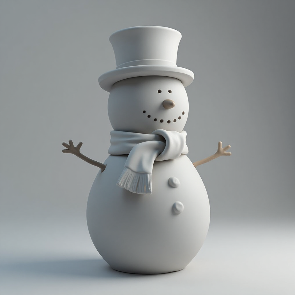 Snowman Figurine with Top Hat free 3D printable STL