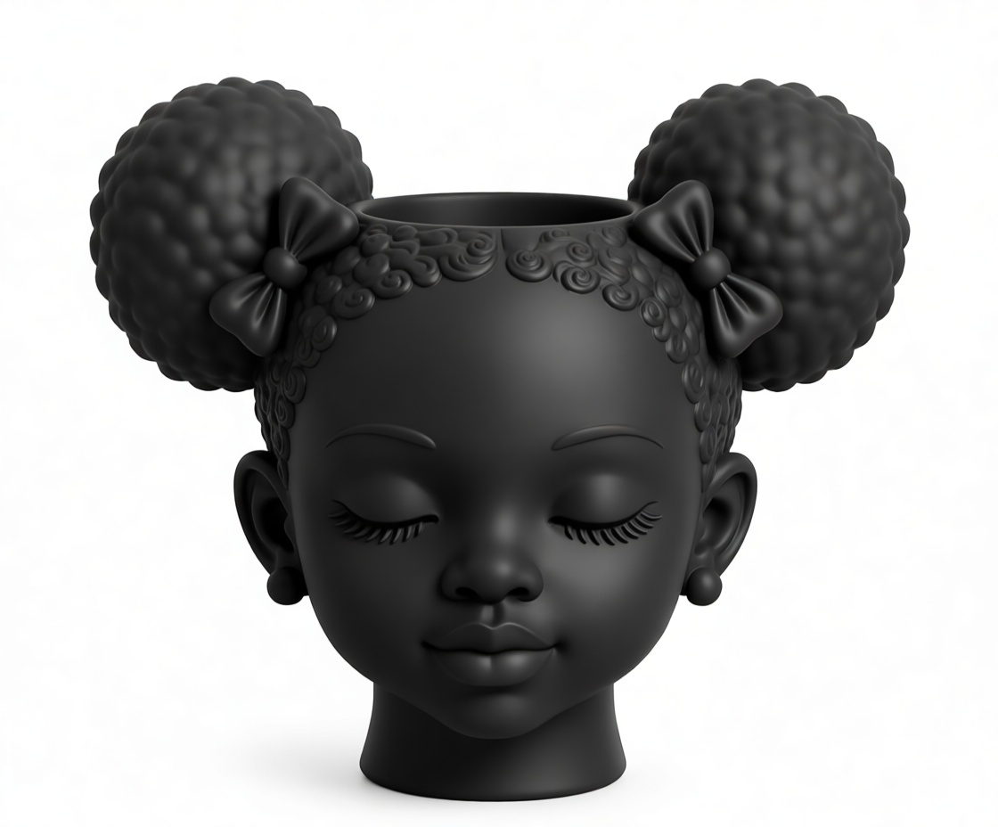 Girl Head Planter free 3D printable STL