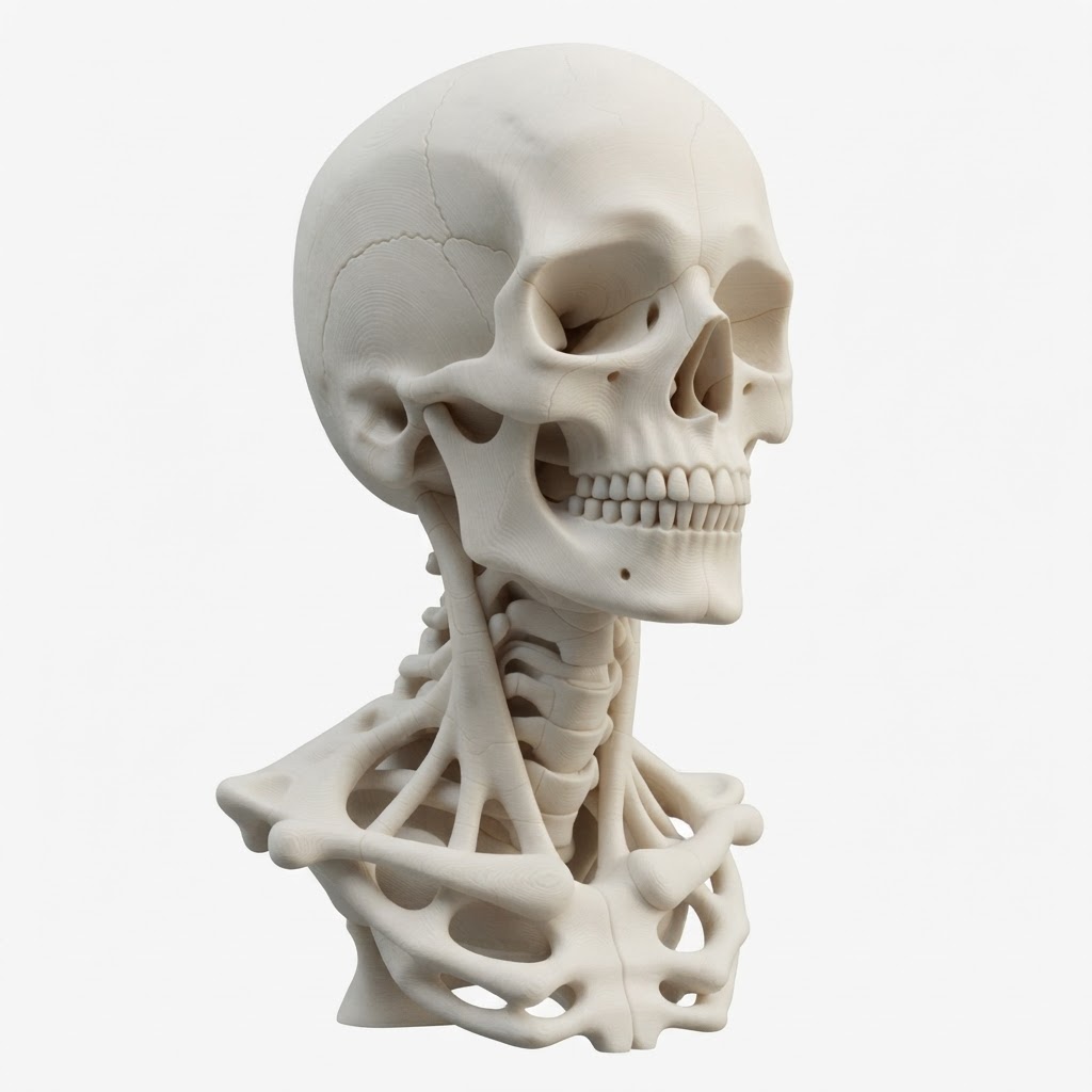 Human Skeleton Bust free 3D printable STL