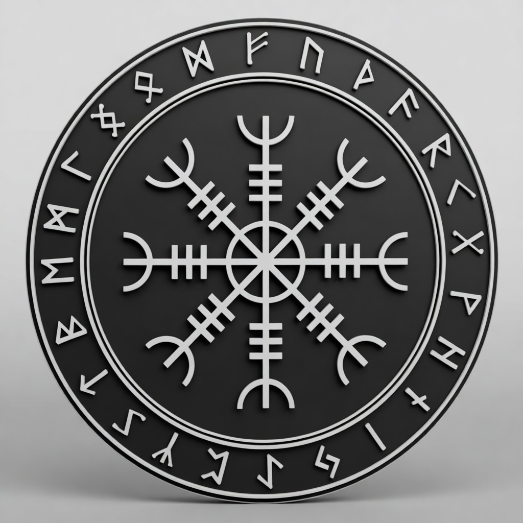 Vegvisir Compass Plaque free 3D printable STL