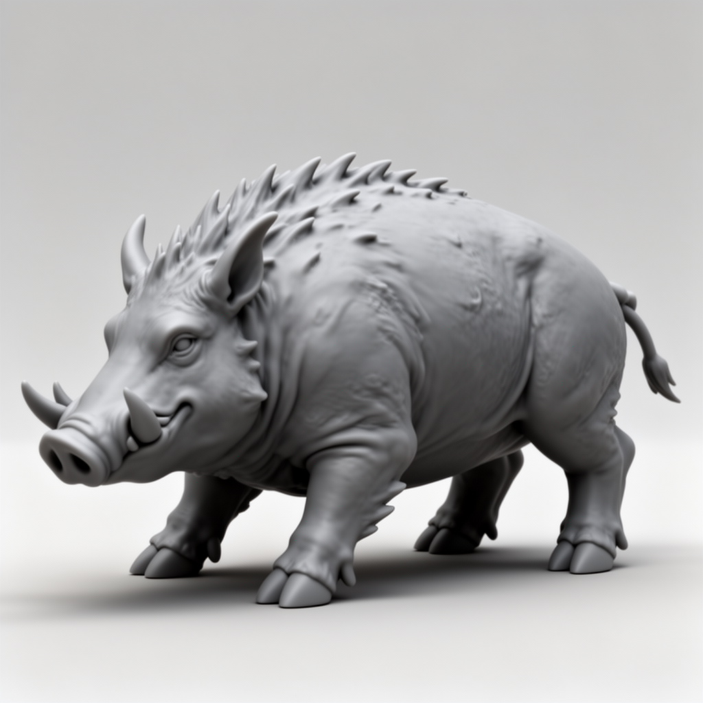 Razorback Boar Figurine free 3D printable STL