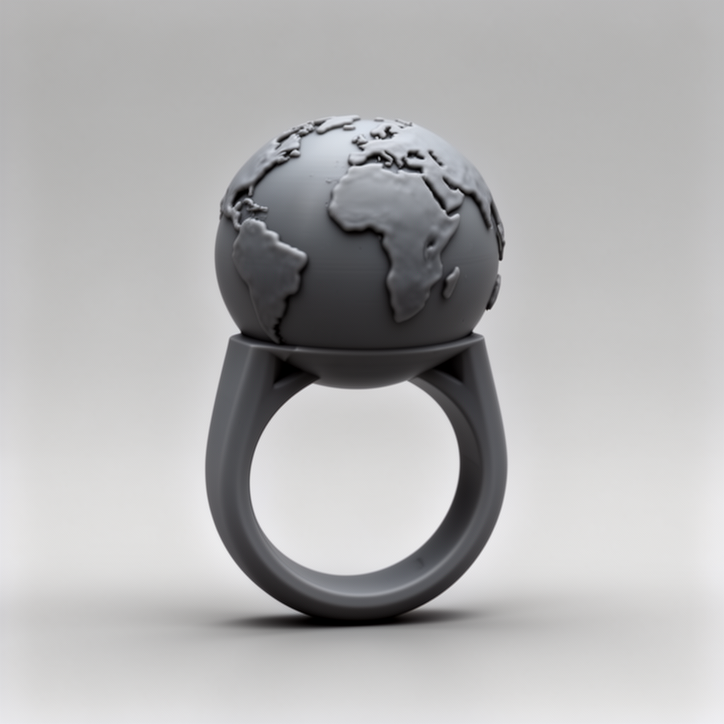 Earth Planet Ring free 3D printable STL