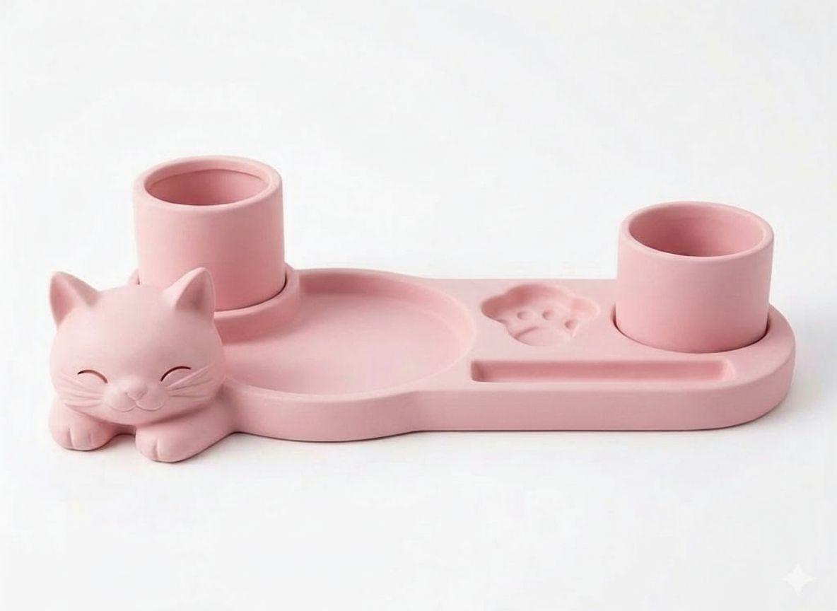 Cat Feeding Station free 3D printable STL