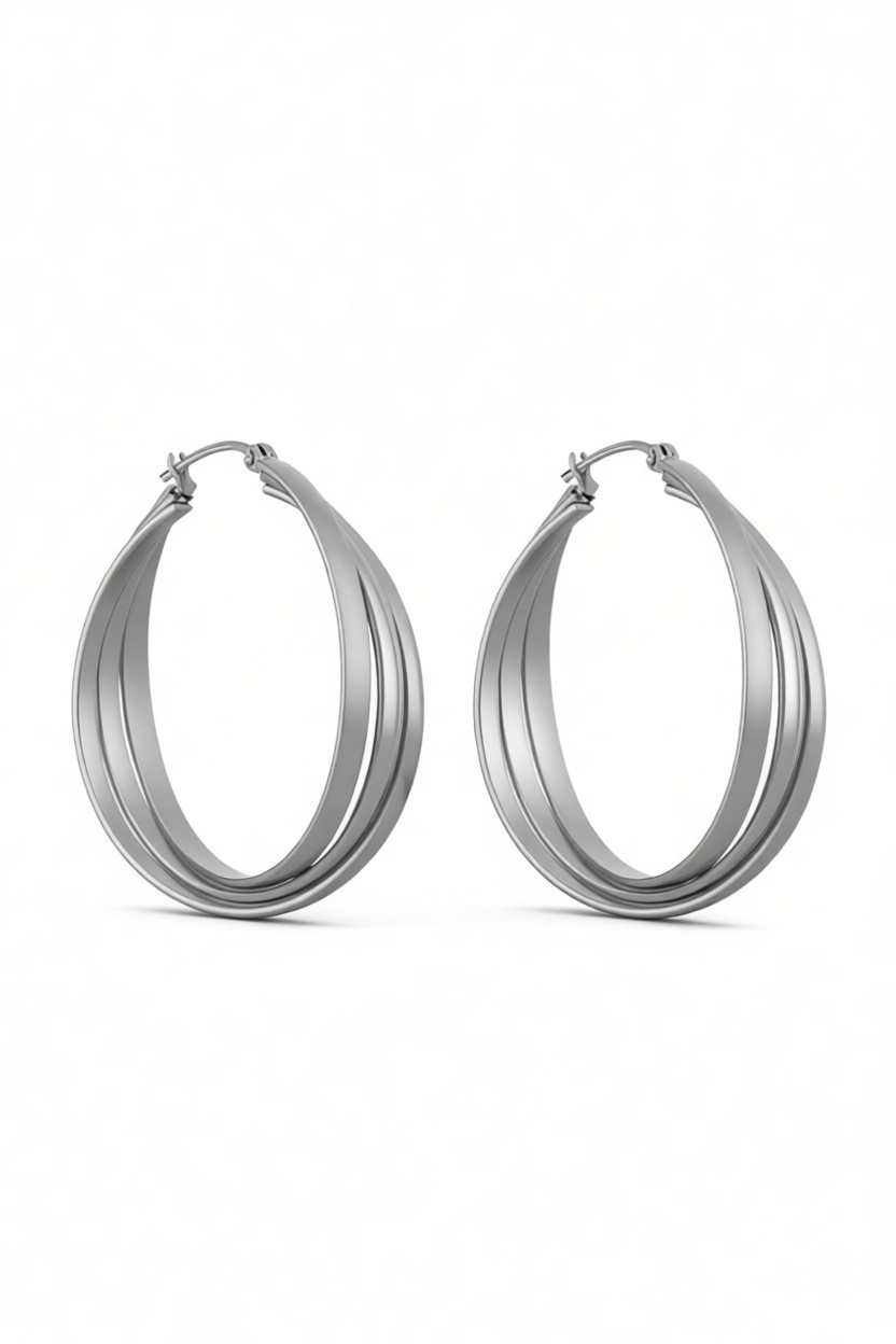 Triple Band Hoop Earrings free 3D printable STL