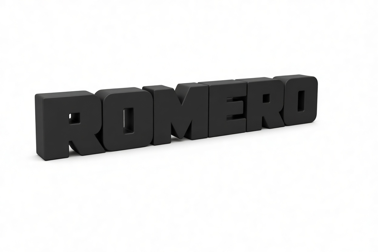 Romero Text Sculpture free 3D printable STL