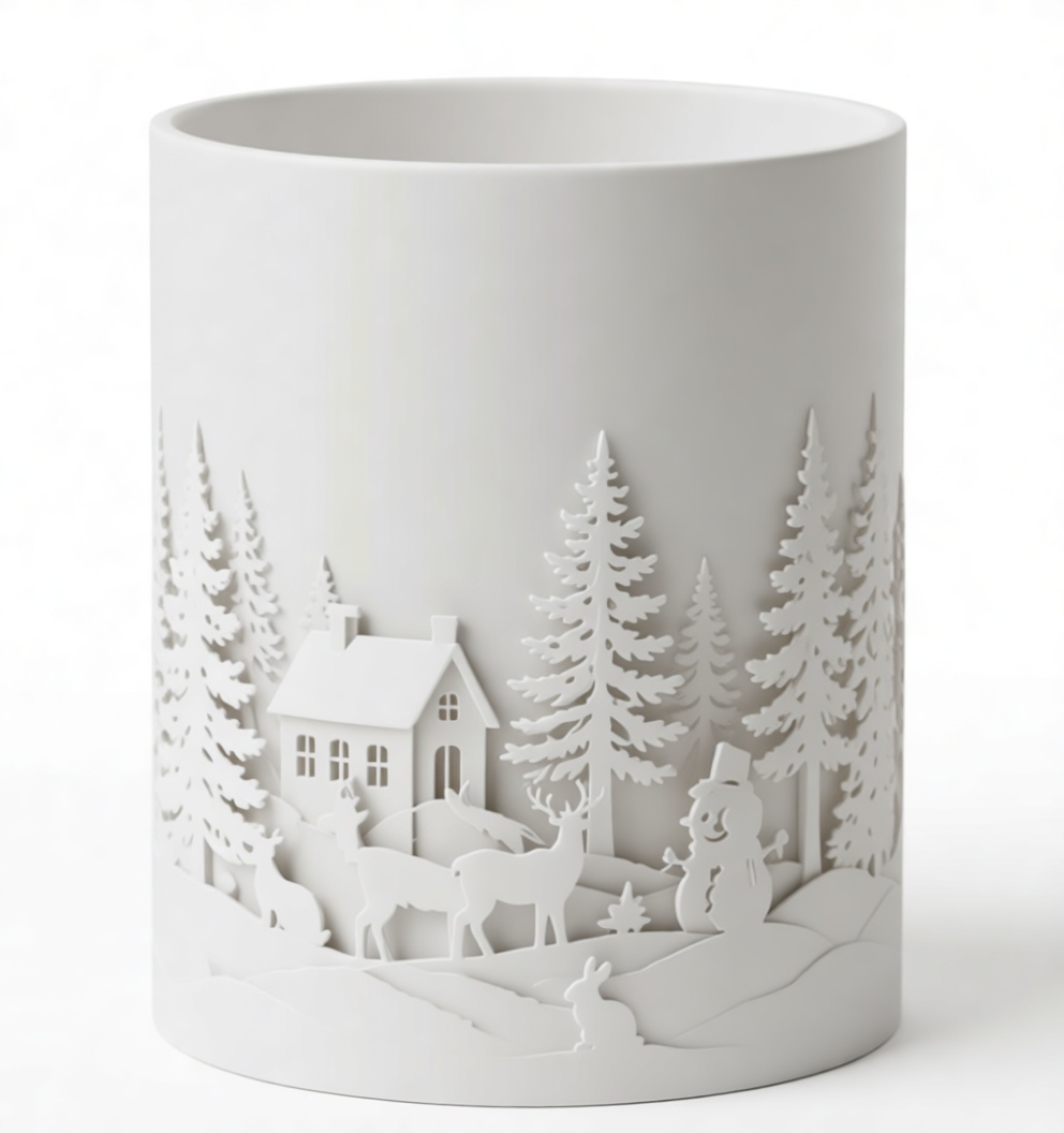 Winter Forest Scene Sculpture free 3D printable STL