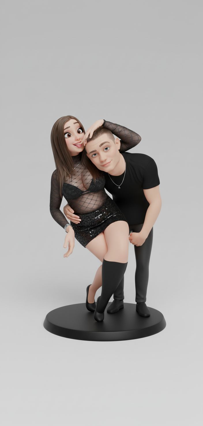 Couple Pose Figurine free 3D printable STL