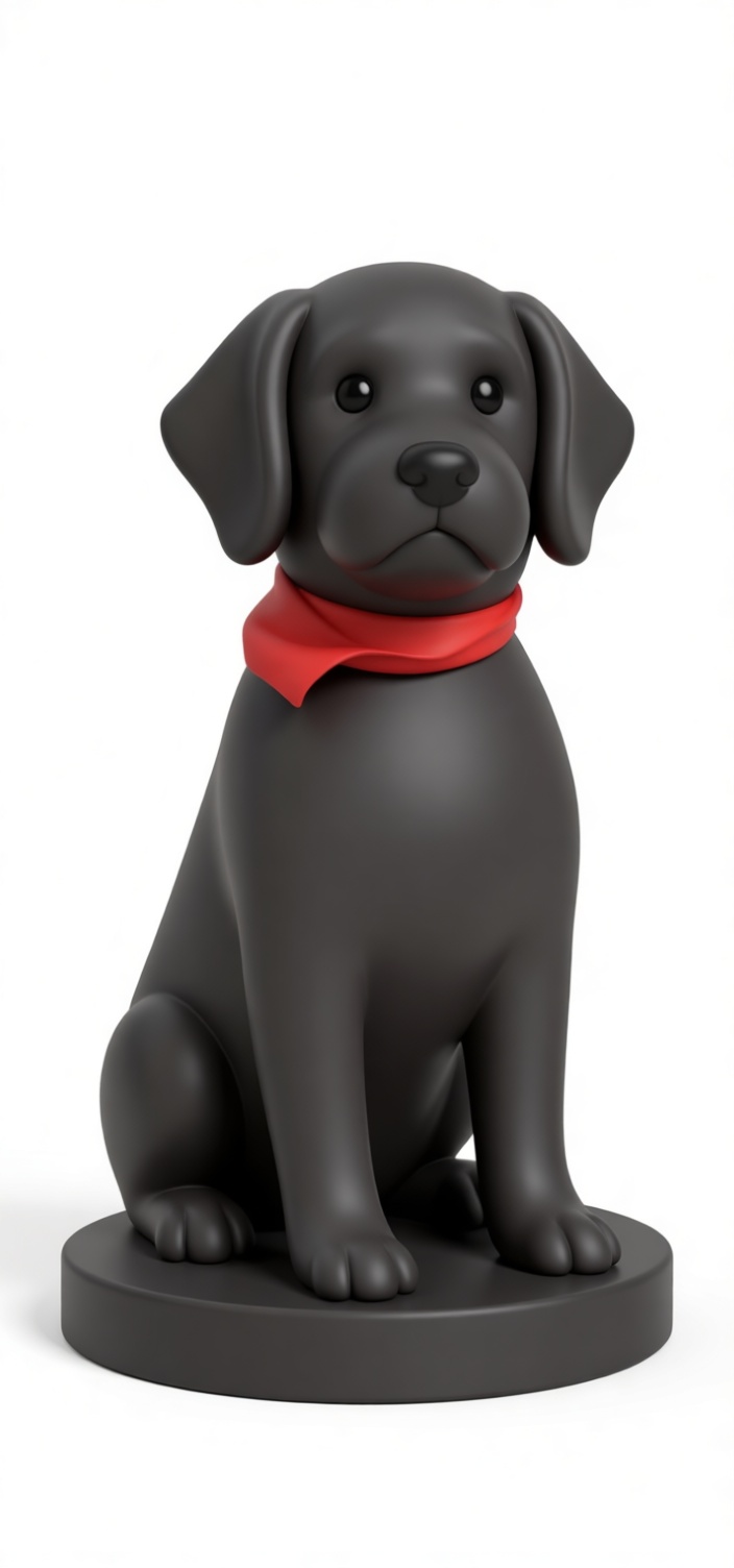 Black Labrador Figurine free 3D printable STL