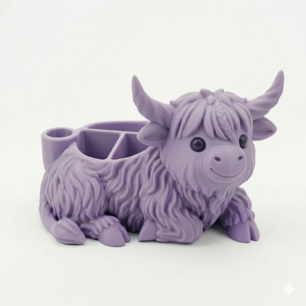 Highland Cow Desk Organizer free 3D printable STL