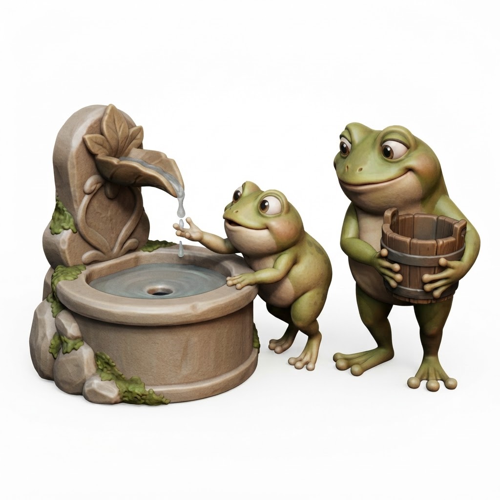 Frog Fountain Figurines free 3D printable STL