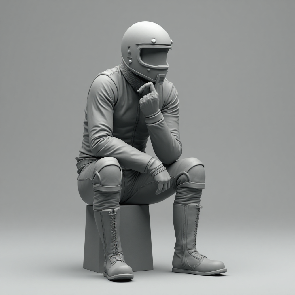 Thinking Motorbiker Figurine - Free 3D Printable STL File
