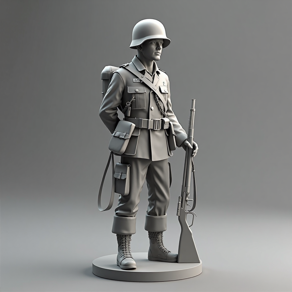 German Infantry Soldier Figurine free 3D printable STL