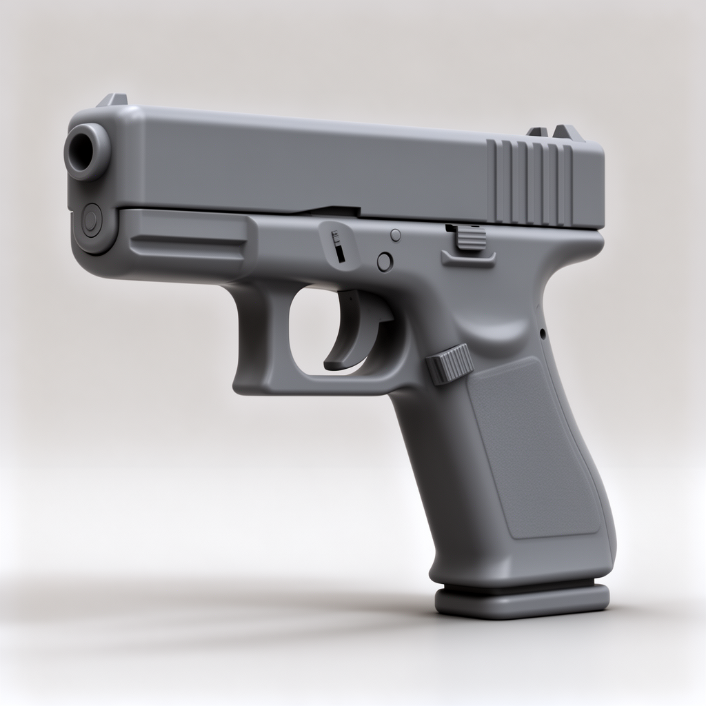 Glock 9mm Pistol Model free 3D printable STL