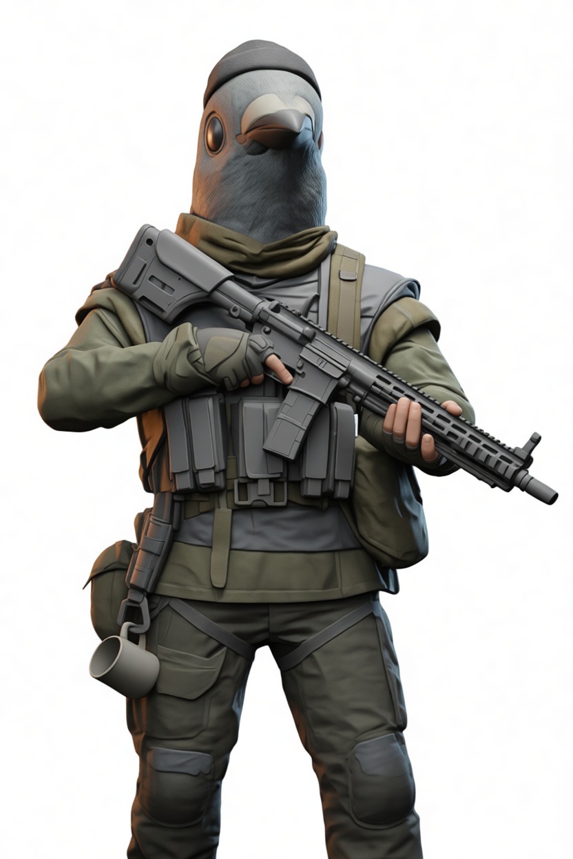 Pigeon Soldier Figurine free 3D printable STL