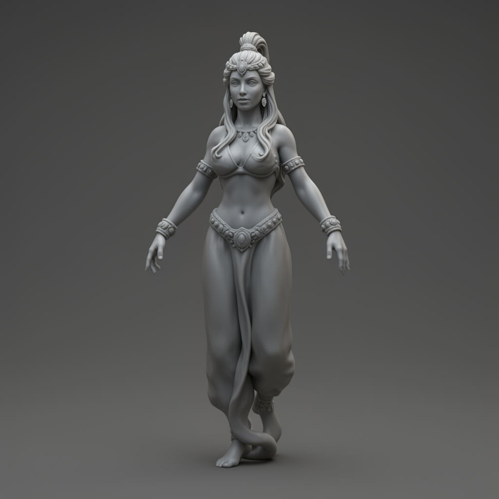 Female Genie Figurine free 3D printable STL
