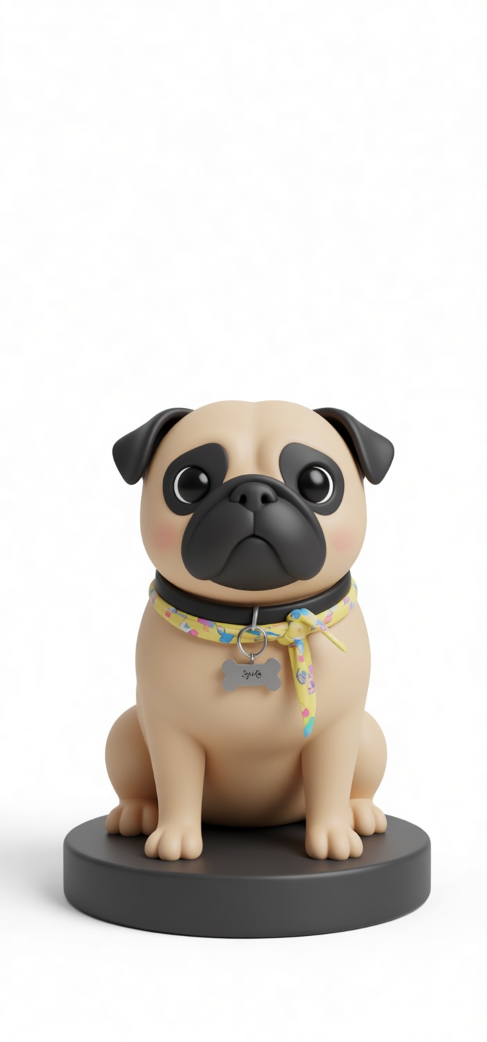 Pug Dog Figurine free 3D printable STL