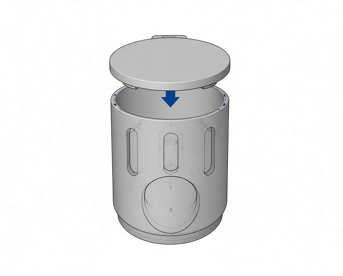 Push Button Container free 3D printable STL