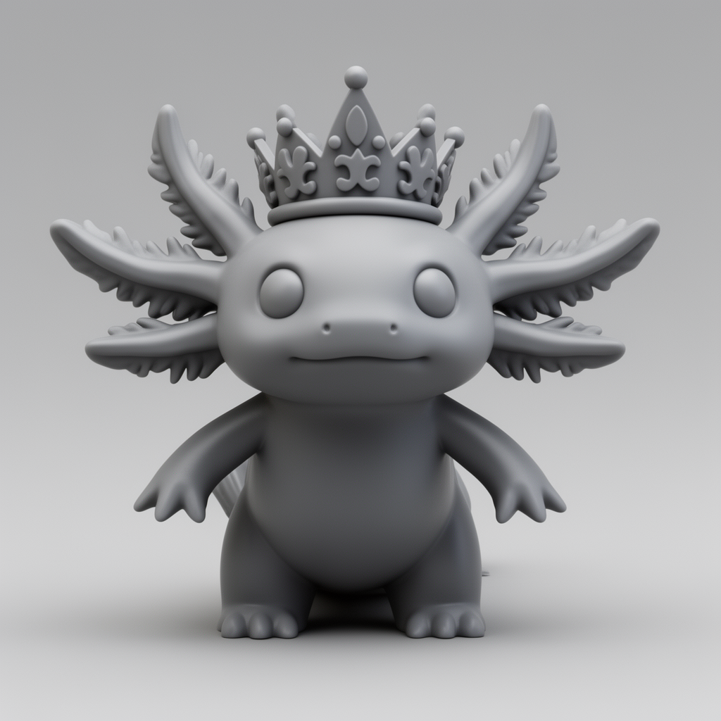 Axolotl Princess Figurine free 3D printable STL