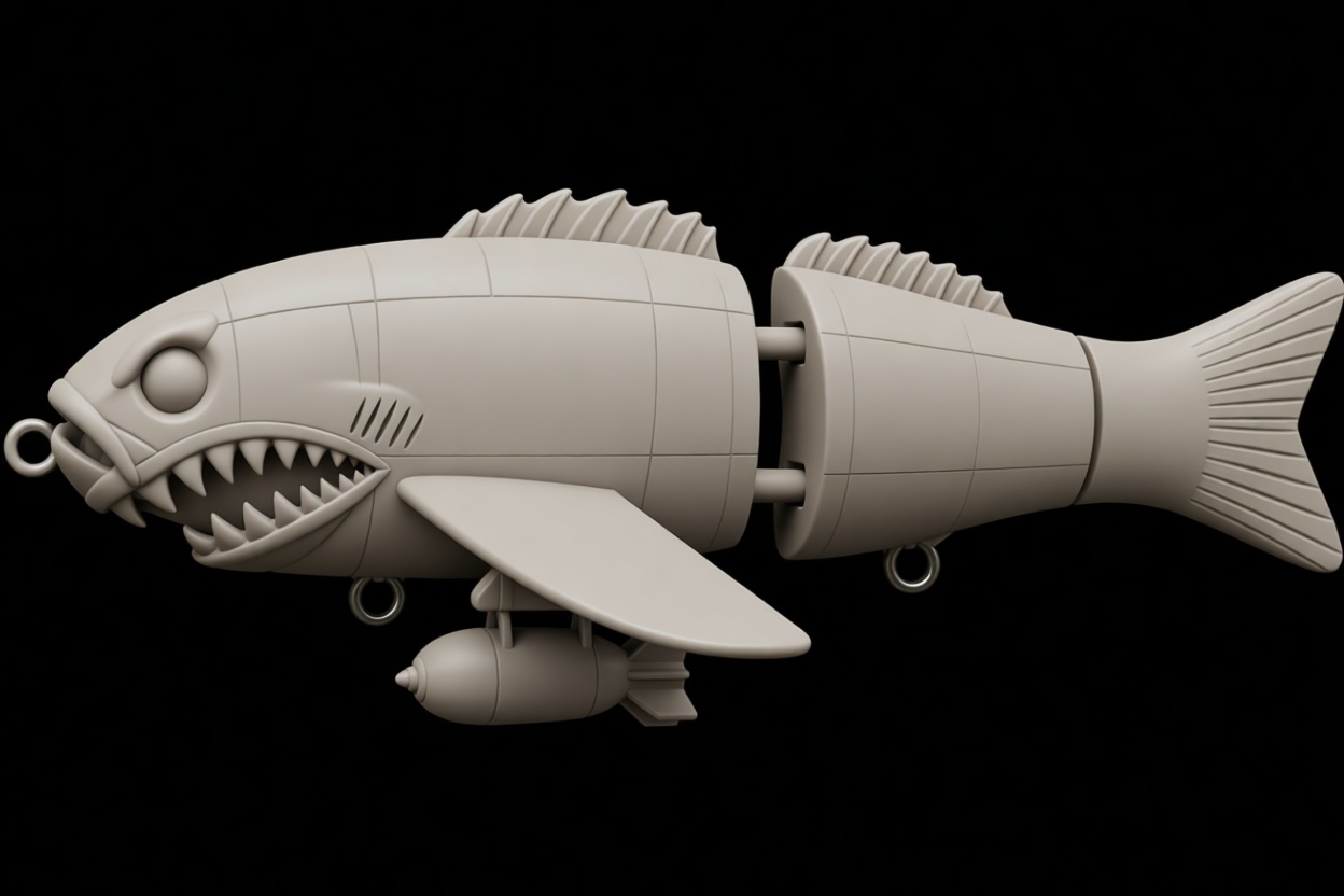 Steampunk Fish Airship Model free 3D printable STL