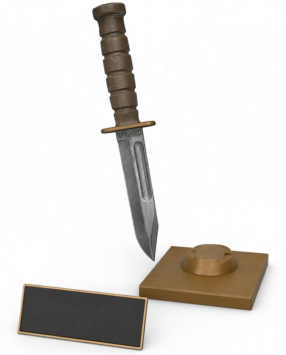 KA-BAR Combat Knife Model free 3D printable STL