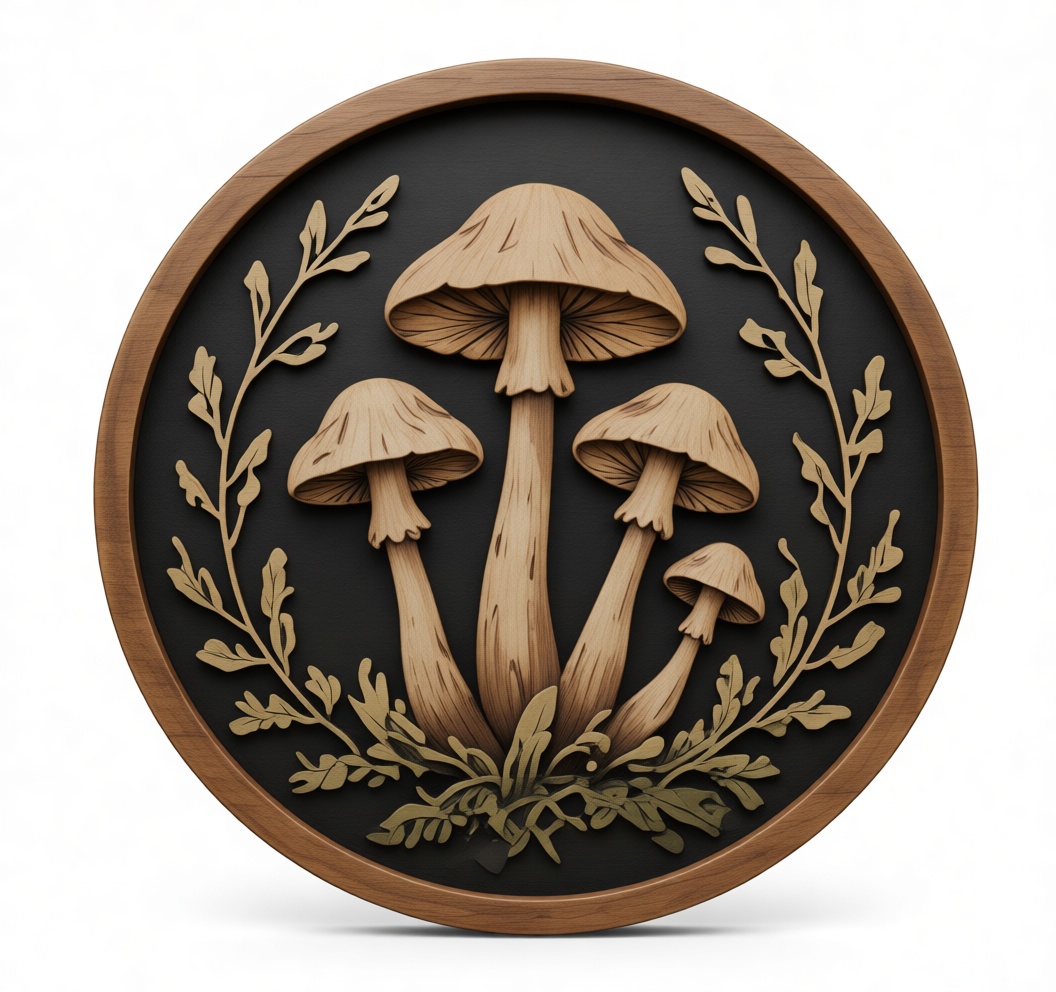 Mushroom Wall Plaque free 3D printable STL
