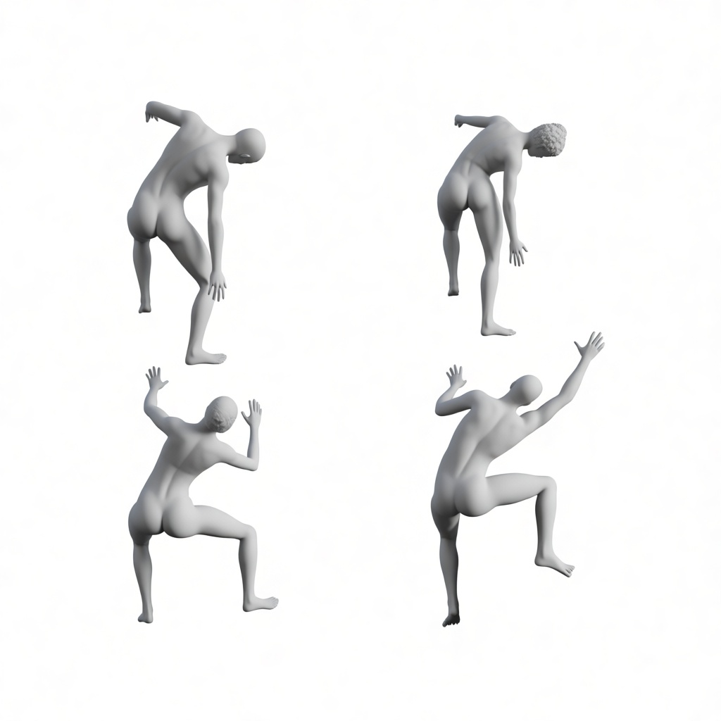 Climbing Human Figure Set free 3D printable STL
