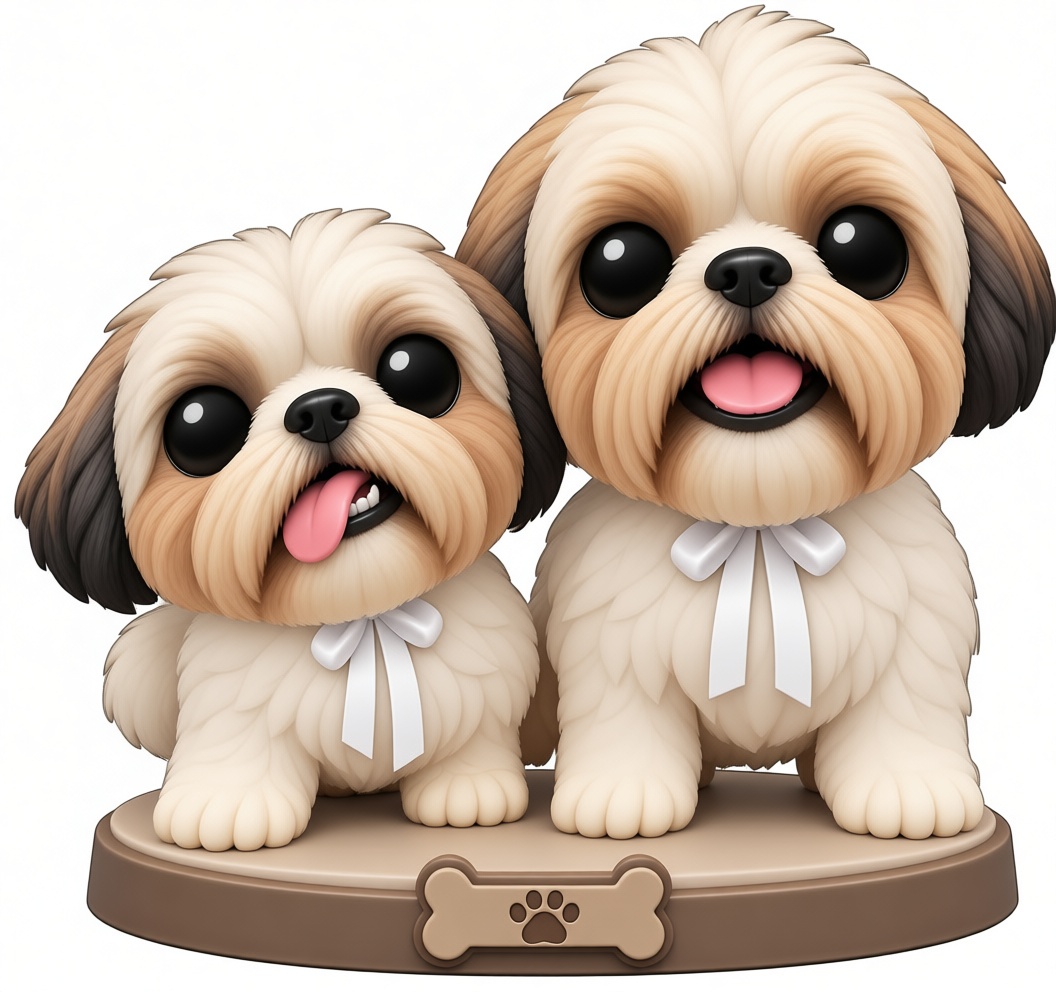 Shih Tzu Puppies Figurine free 3D printable STL