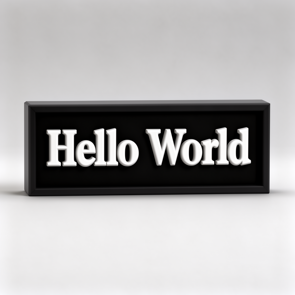 Hello World Sign free 3D printable STL