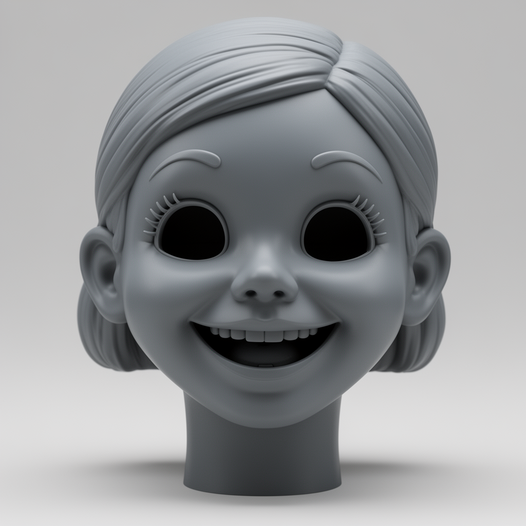 Ventriloquist Girl Head free 3D printable STL