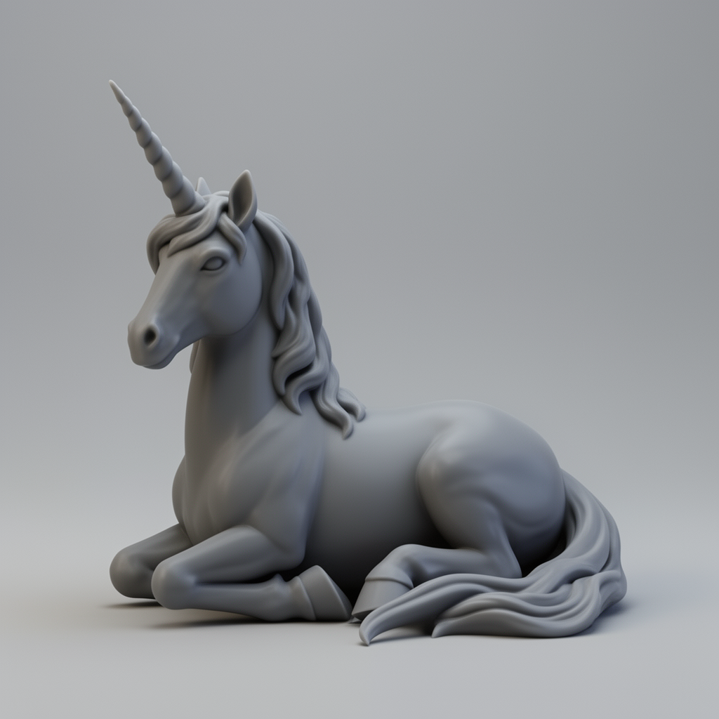 Laying Down Unicorn Figurine free 3D printable STL