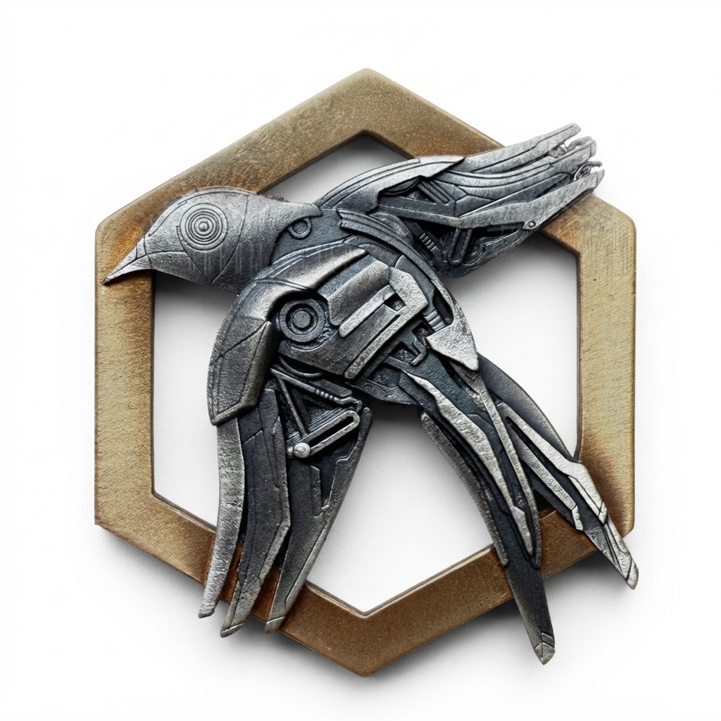 Mechanical Raven Sculpture free 3D printable STL