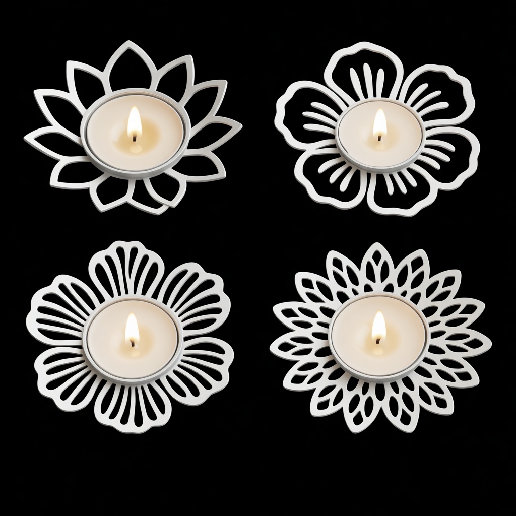 Floral Candle Holder Set free 3D printable STL