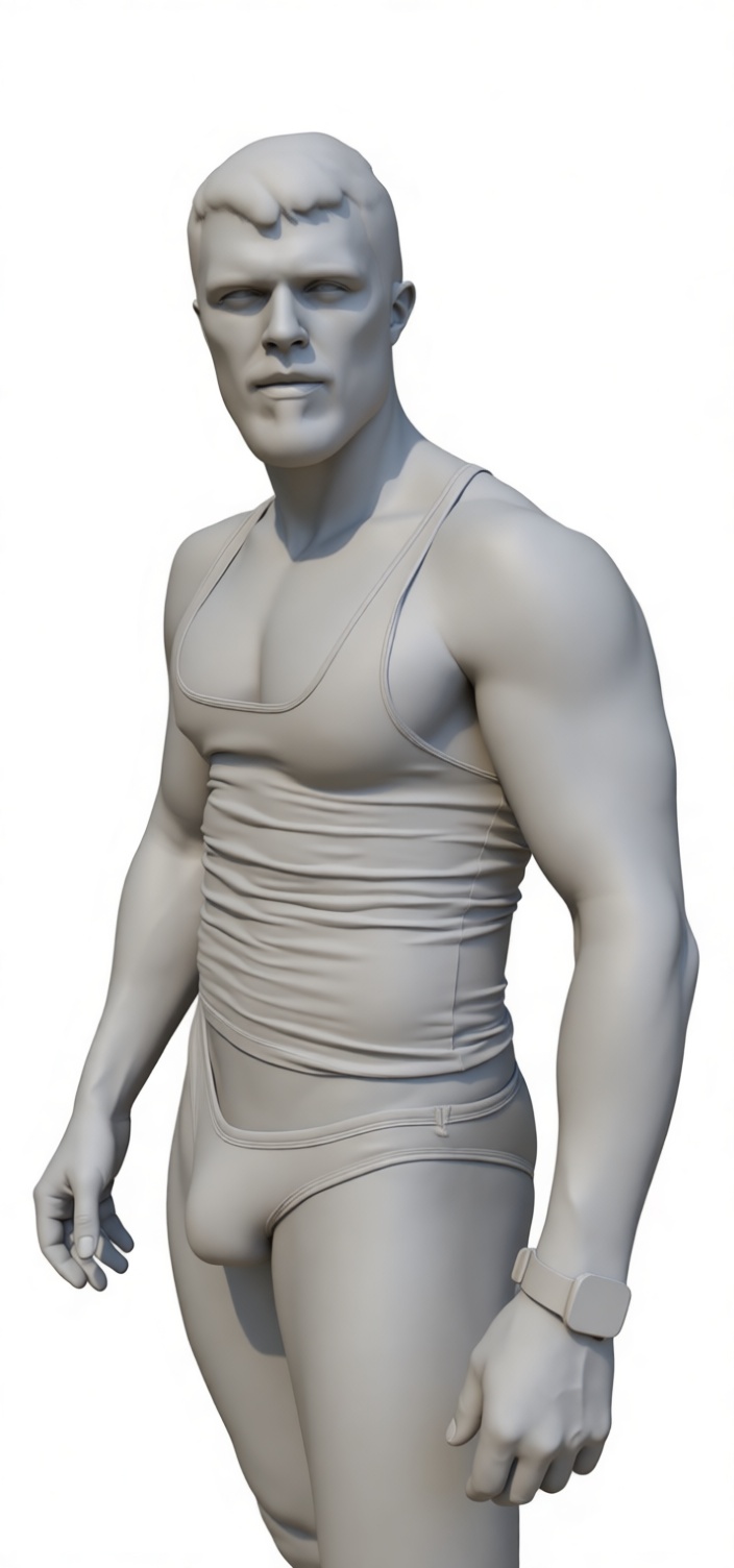 Male Fitness Model Sculpture free 3D printable STL