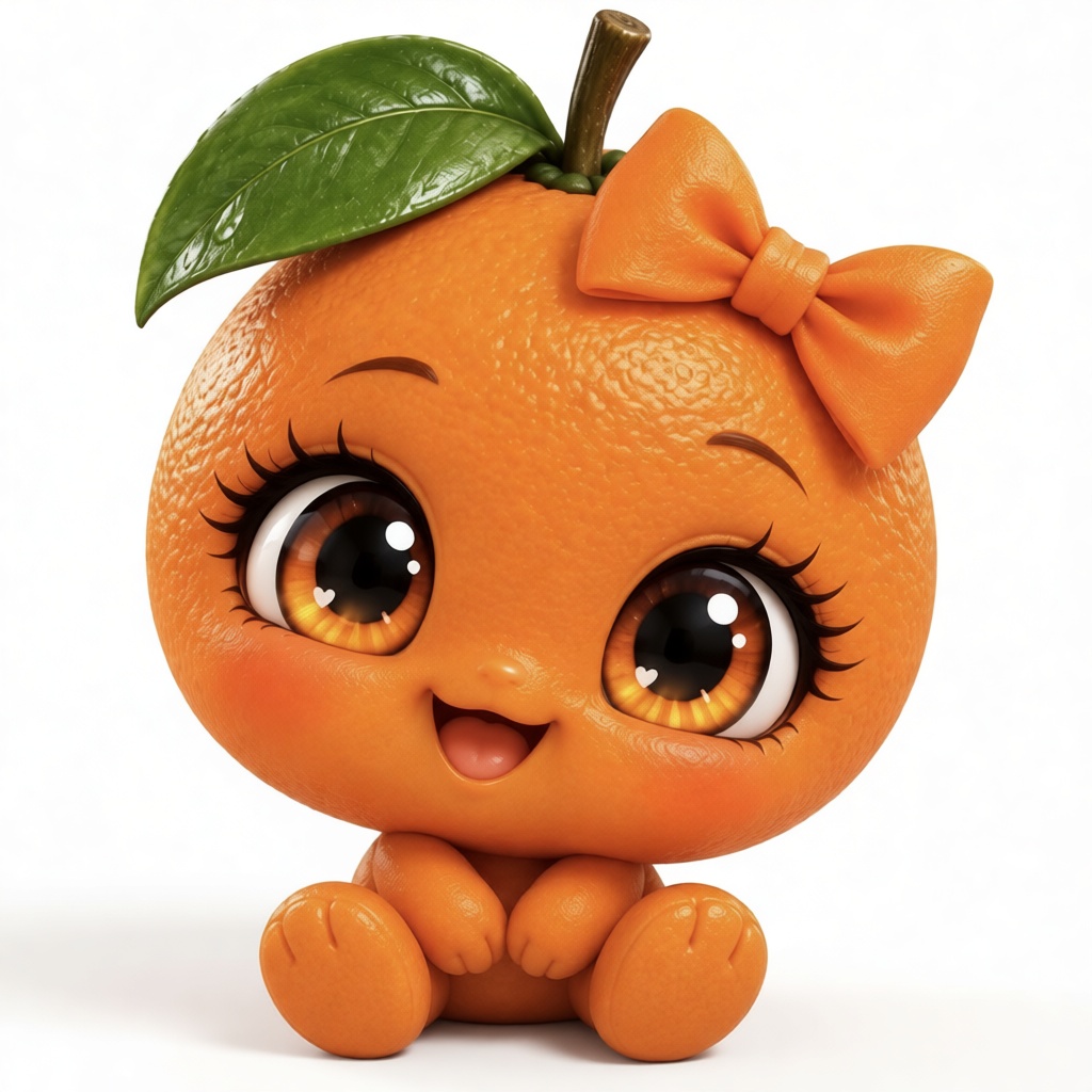 Cute Orange Fruit Figurine free 3D printable STL