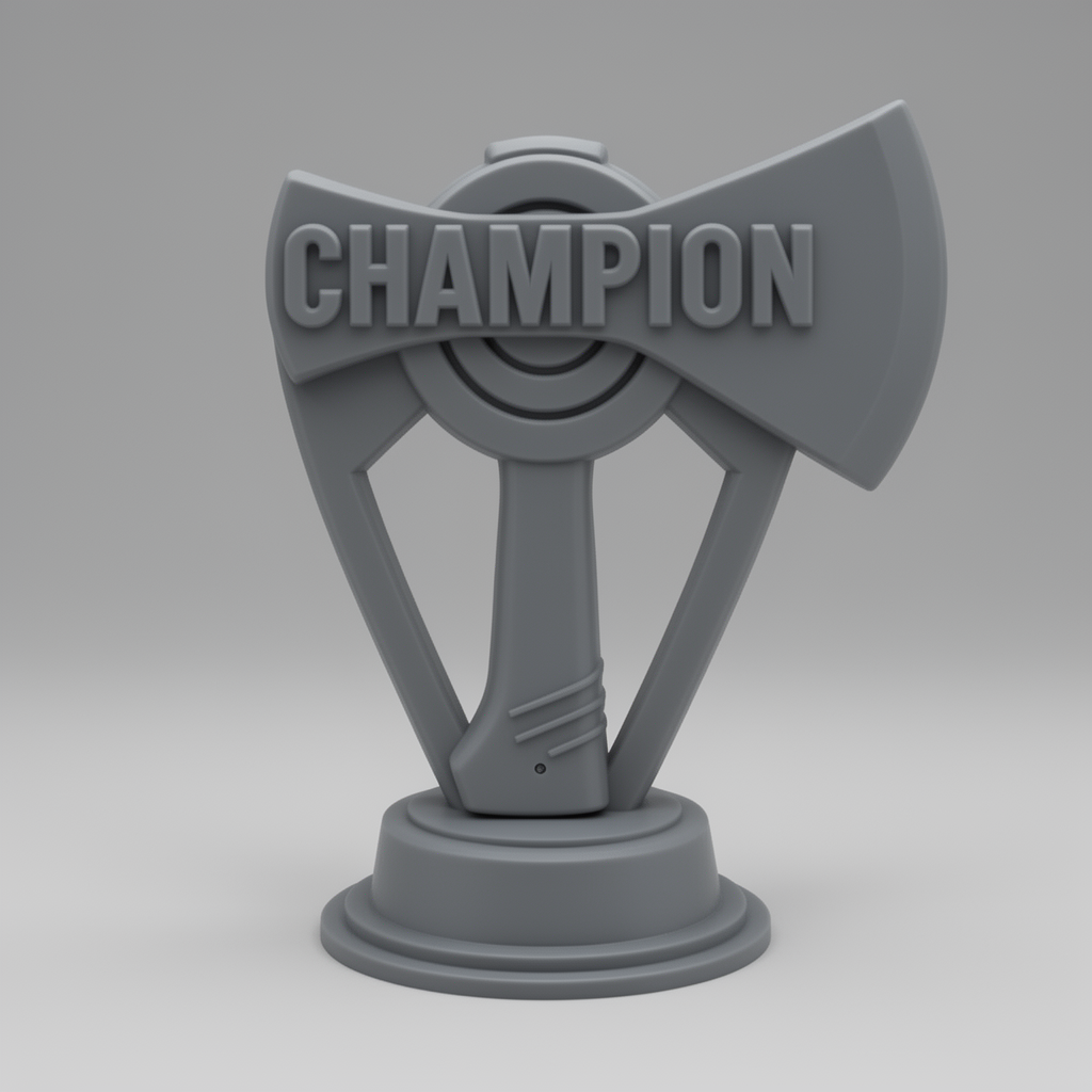 Axe Throwing Champion Trophy free 3D printable STL