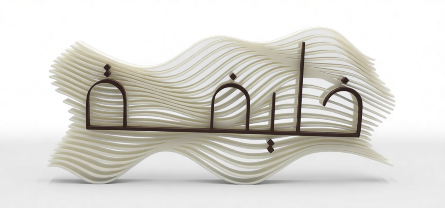 Sana'a Arabic Calligraphy Sculpture free 3D printable STL