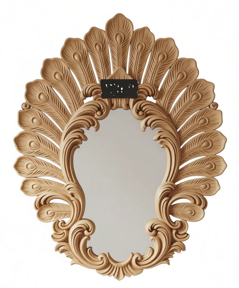 Baroque Feather Mirror Frame free 3D printable STL