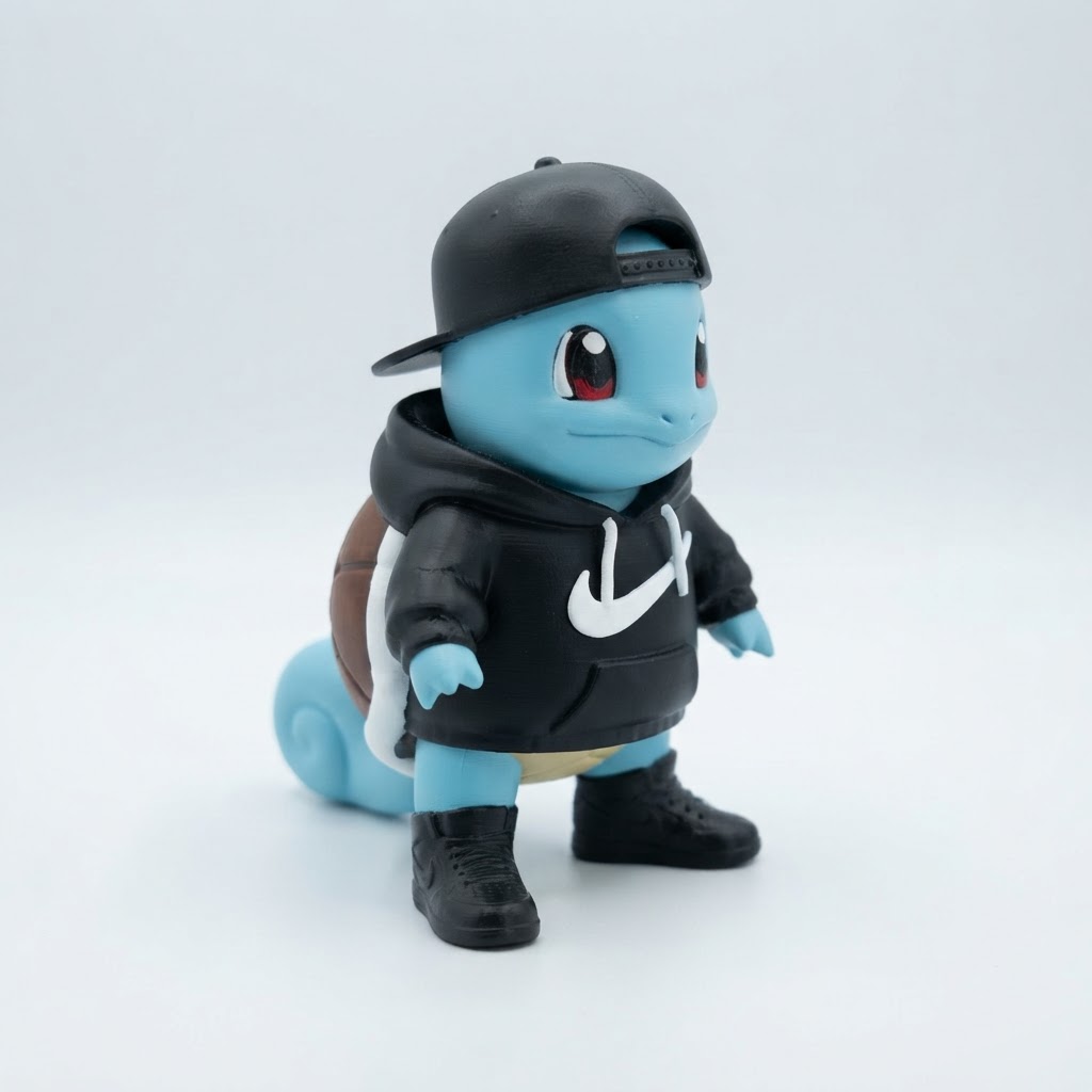 Squirtle Streetwear Figurine free 3D printable STL