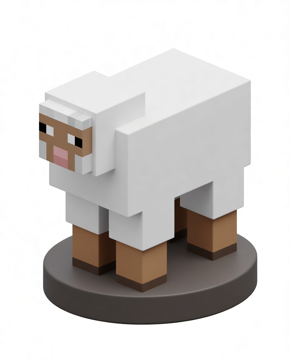 Minecraft Sheep Figurine free 3D printable STL