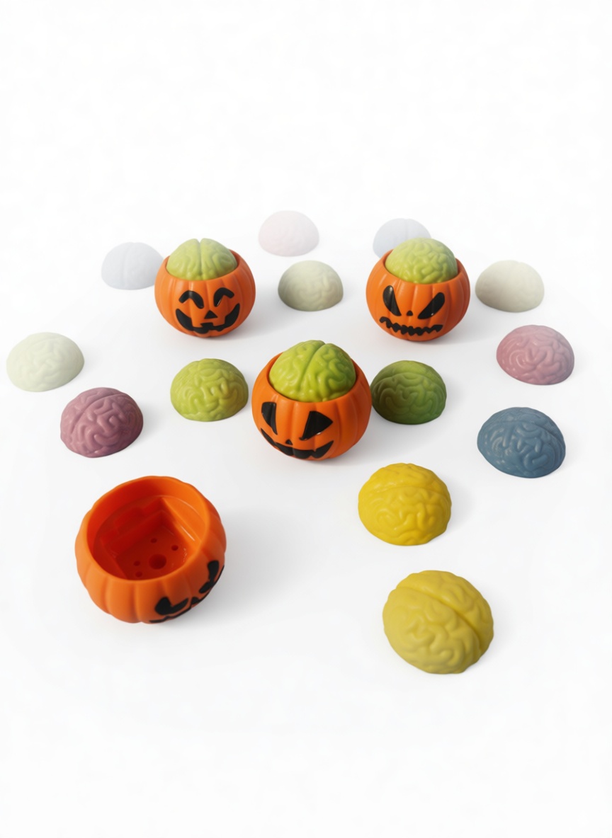 Jack-o'-Lantern Brain Containers free 3D printable STL