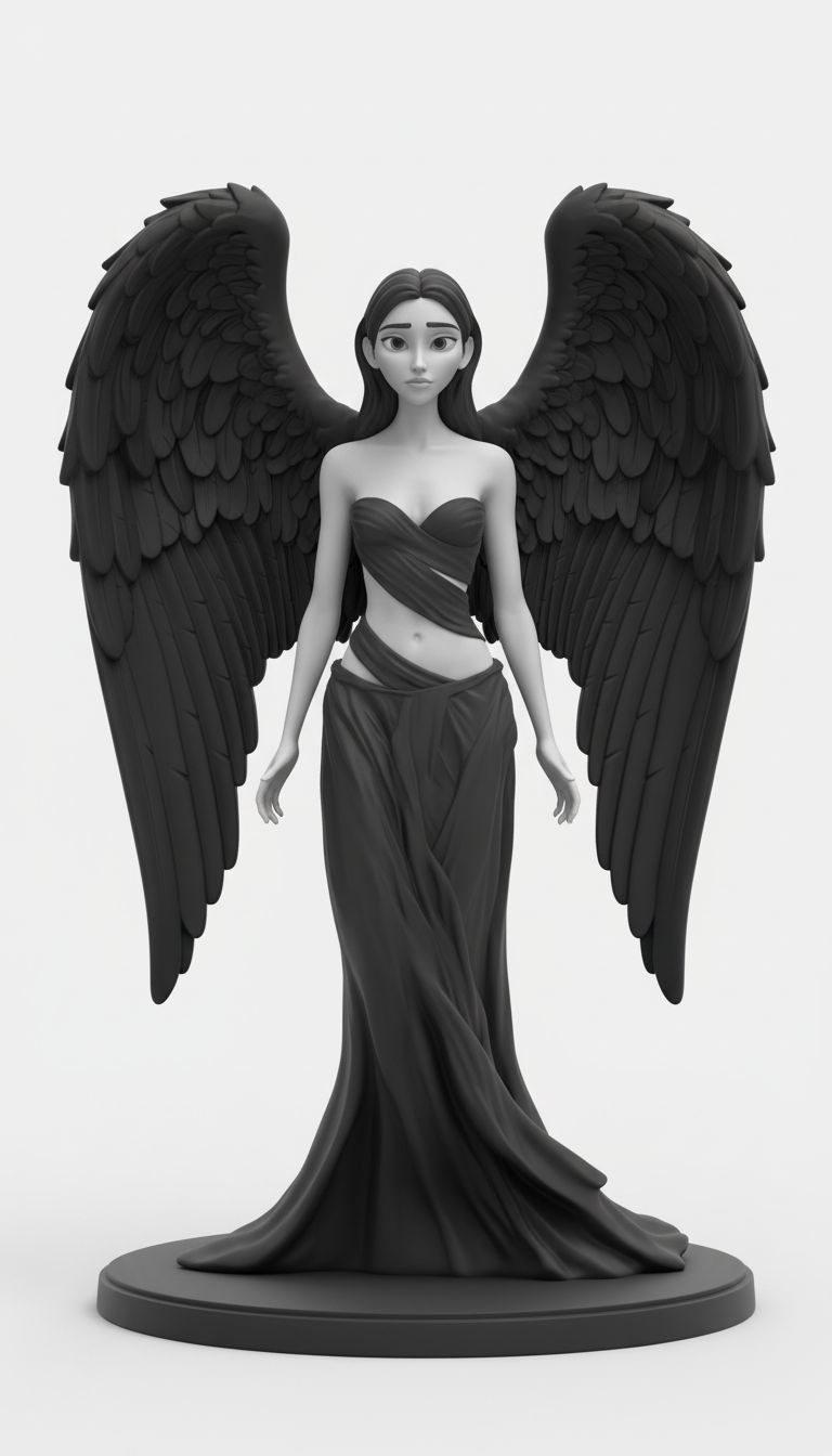 Female Winged Angel free 3D printable STL