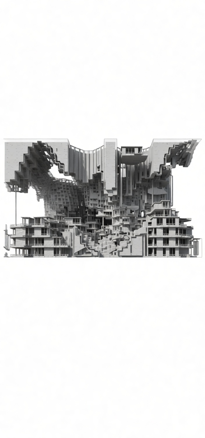 Brutalist Architecture Model free 3D printable STL