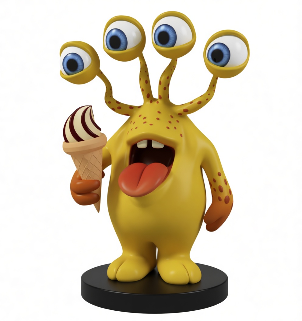 Four-Eyed Monster Figurine free 3D printable STL