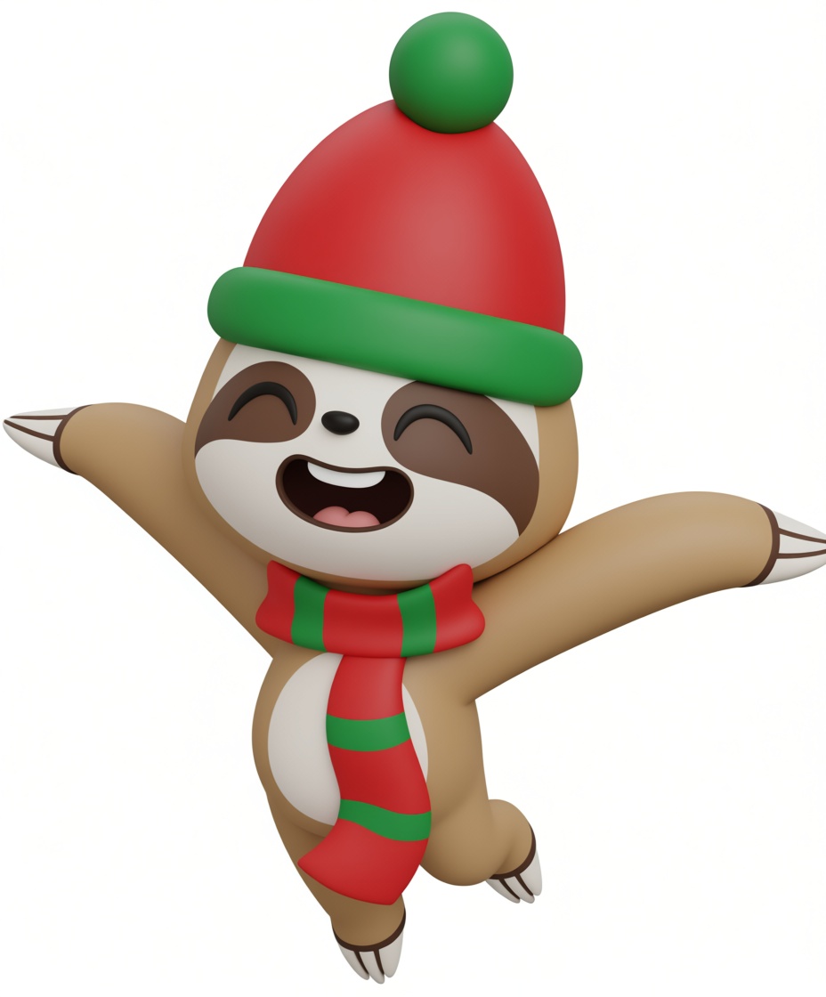 Festive Sloth Figurine free 3D printable STL