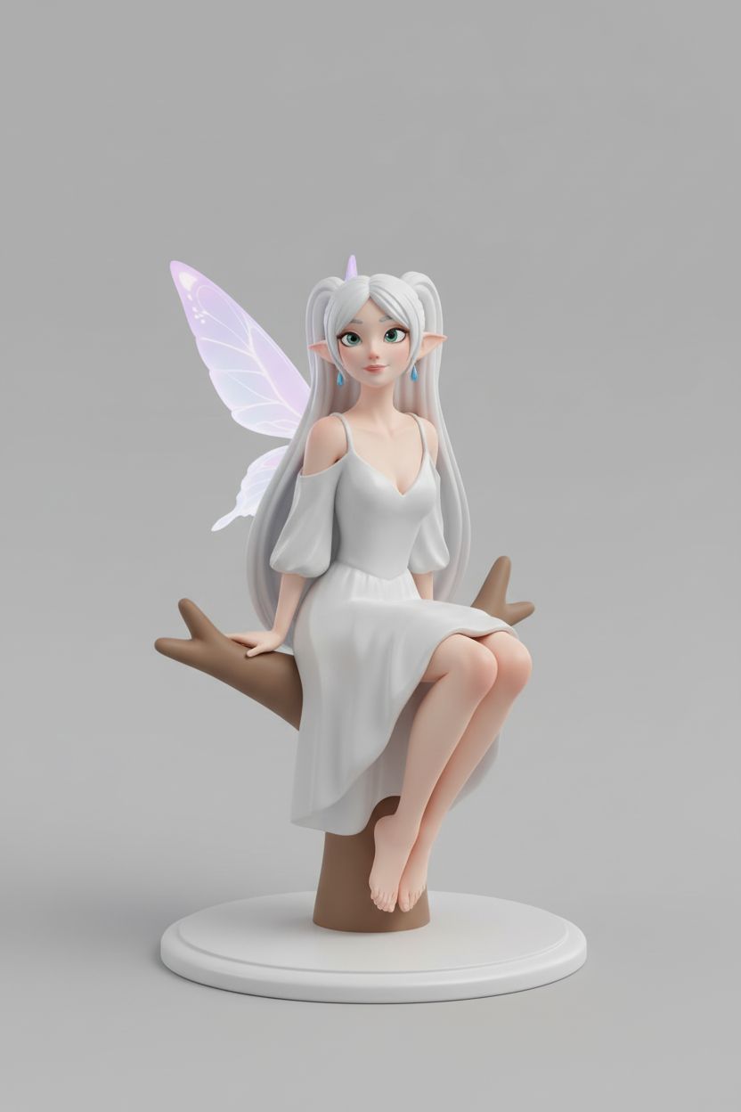 Fantasy Elf Sitting free 3D printable STL