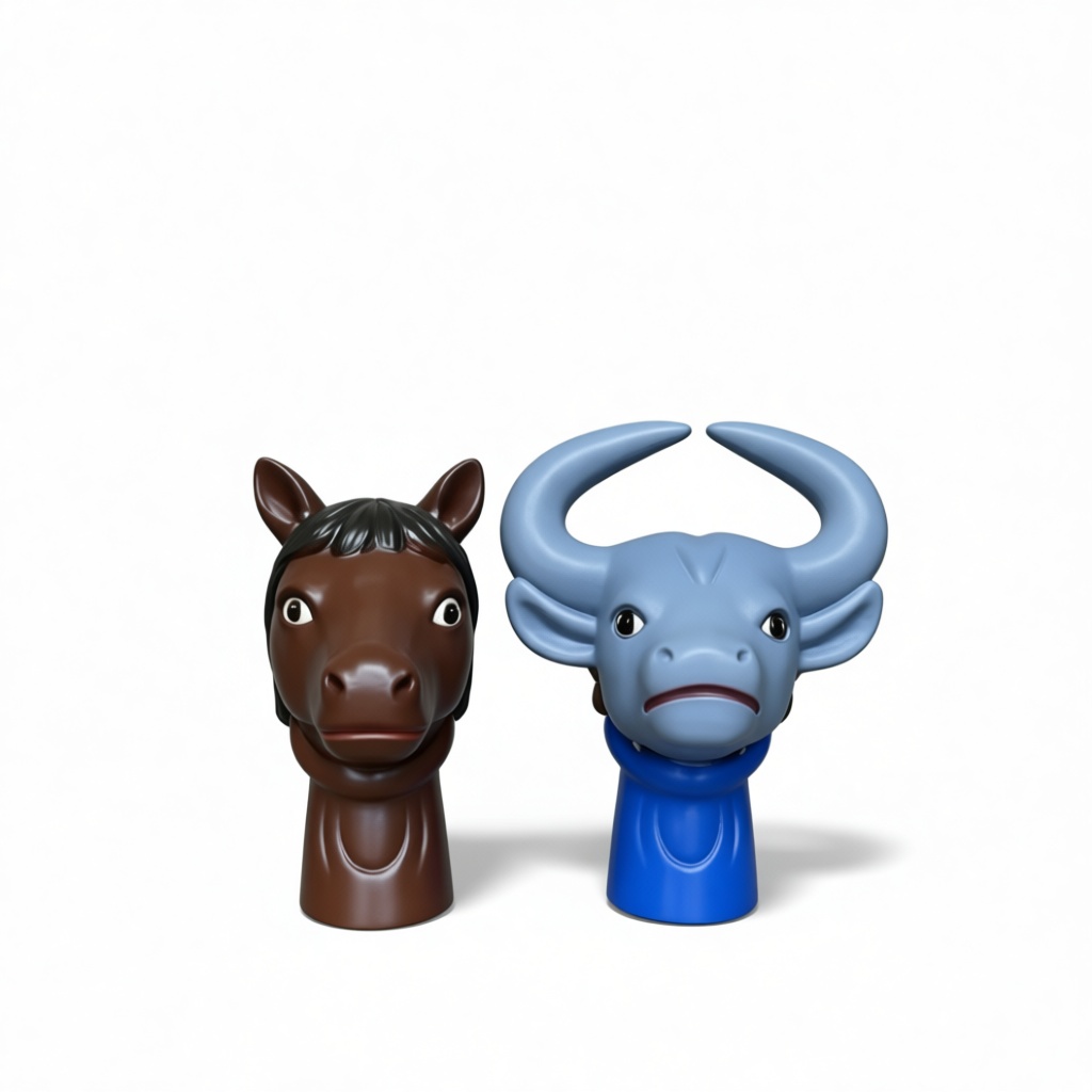 Horse and Water Buffalo Busts free 3D printable STL